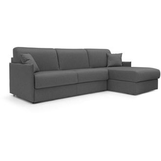 Divani.Store Divani.store - Evans Sof&aacute; Esquinero Convertible En Tela Impermeable 272 Cm Derecho (mat. 160x197) Antracita