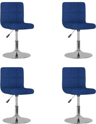 vidaXL Vidaxl - Sillas De Comedor Giratorias 4 Unidades Tela Azul