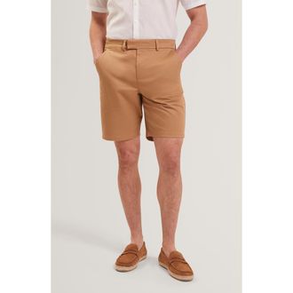 Ted Baker Loweton Slim Fit Stretch Cotton Chino Shorts in Tan at Nordstrom, Size 36
