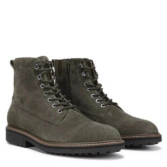 Vionic Mens Vionic Livermore Boots Dark Khaki Suede Arch Support Ankle HAWK1532