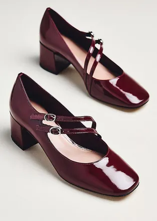 Maeve Asymmetric Strap Block-Heel Mary Janes