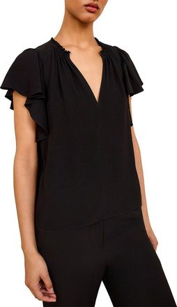 Ulla Johnson Lilo Flutter Sleeve Blouse