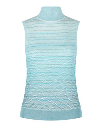 M Missoni Ombre Zig Zag High-Neck Top