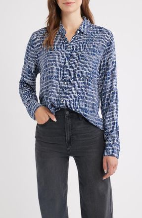 Rails Josephine Print Button-Up Shirt in Navy Pebbled at Nordstrom, Size Xx-Large
