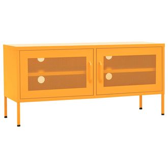 vidaXL Vidaxl - Mueble Para Tv De Acero Amarillo Mostaza 105x35x50 Cm