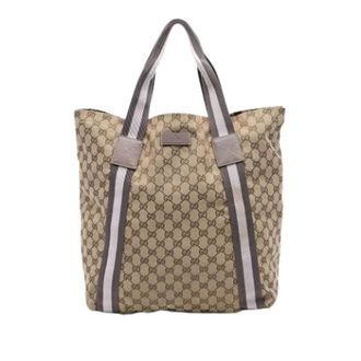 Gucci Pre-owned Tote Bags, female, Beige, Size: ONE SIZE Pre-owned Canvas Tote Bag