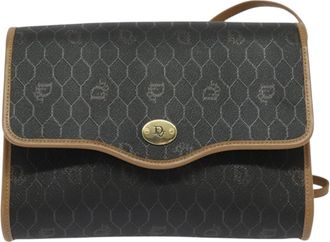 Dior Honeycomb Black Canvas Shoulder Bag (Pre-Owned)