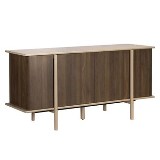 Oviala Aparador efecto madera 4 puertas 180 cm taupe