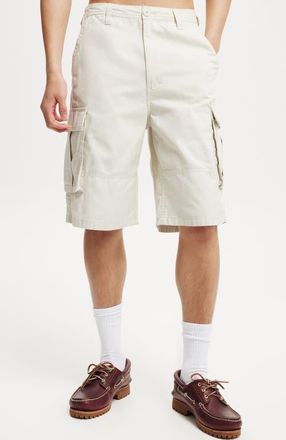 Cotton On Mens Baggy Cargo Short in Stone Twill at Nordstrom, Size 32