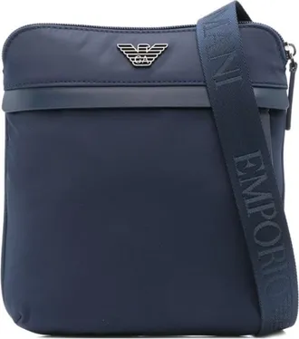 Emporio Armani Blue Logo-Plaque Crossbody Bag
