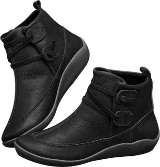 Generic Short Ankle Boots for Women Uk Chelsea Boots Waterproof Low Square Heel Cap Toe Boots Non-Slip Winter Side Zipper, Arch Support Boots Classic Formal W