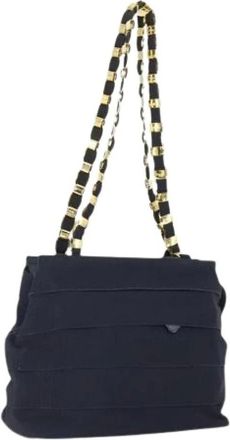 Ferragamo Pre-owned Shoulder Bags, female, Blue, Size: ONE SIZE Pre-owned Canvas Shoulder Bag