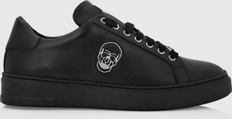 Philipp Plein Sneakers basse in pelle liscia con stampa Skull