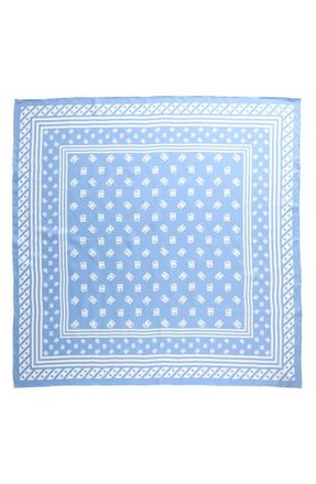 Dolce & Gabbana DG Logo Print Silk Square Scarf in Light Blue at Nordstrom