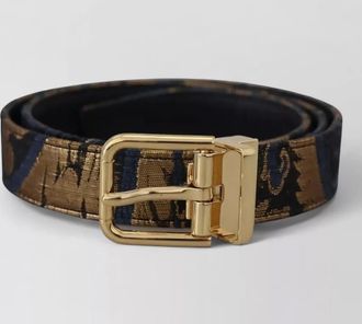 Dolce & Gabbana leather jacquard logo buckle belt
