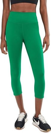 Nike One High-Waisted Crop Leggings Womens Workout Malachite/White : 2XL (US 20-22), Polyester/Spandex
