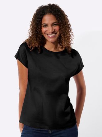 Casual Looks Rundhalsshirt CASUAL LOOKS 2er-Pack Shirts, Damen, Gr. 36, schwarz, ecru, 100% Baumwolle, unifarben, Rundhals, Shirts Rundhalsshirt