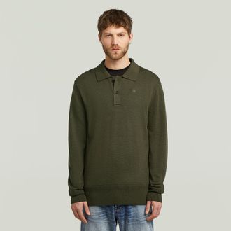 G-Star Premium Core Dunda Gebreide Polo - Grijs - Heren