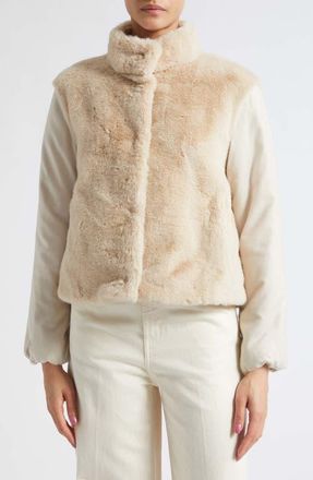 Herno Faux Fur Mixed Media Jacket in 1985 Chantilly at Nordstrom, Size 44