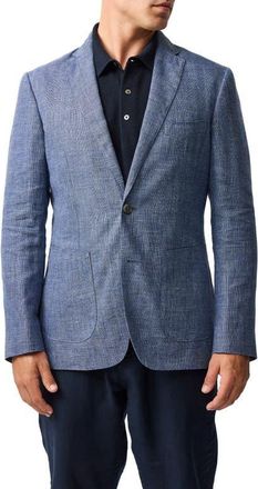 Rodd & Gunn The Cascades Slub Linen & Wool Sport Coat in Marina at Nordstrom, Size Xxx-Large