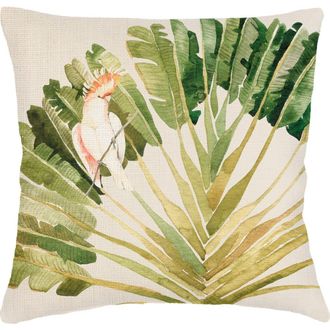 Anaya with Love Tropical Bird Velvet Pillow 20x20 with Down Alternative Insert in Green at Nordstrom