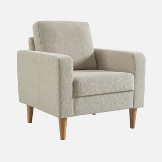 Sweeek Sill&oacute;n De Madera De Hevea Y Tela De Chenilla