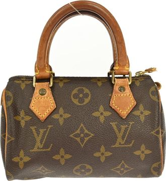 Louis Vuitton Speedy Mini Hl Handbag Monogram Canvas Brown Canvas Handbag (Pre-Owned)