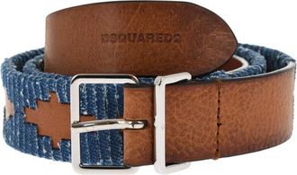 Dsquared2 Brown Denim Trims Belt