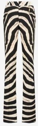 Roberto Cavalli Zebra Print Slim-Cut Trousers, Brand Size 44 ( US Size 10 )