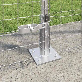 Berkfield Home Modern Fence Posts Set of 104 Galvanised steel 3.2 x 3.2 x 88.5 cm in Silver
