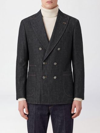 Brunello Cucinelli Blazer doppiopetto in poliestere riciclato con rever a lancia
