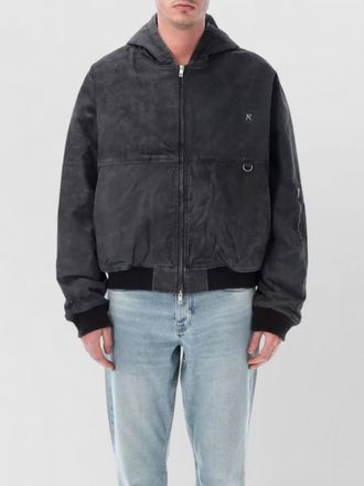 Represent cotton hooded bomber jacket