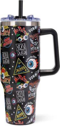 Von Dutch 40oz Double Walled Insulated Stainless Steel Tumbler in Black Jax at Nordstrom