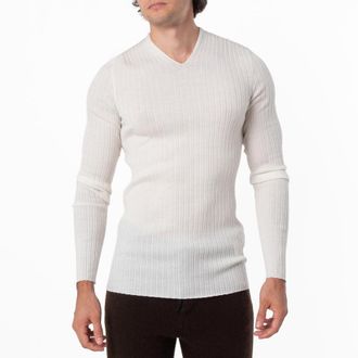 Ferragamo V-Neck Wool Knit Sweater, Size X-Small