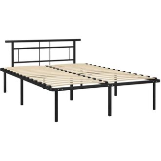 vidaXL Estructura De Cama Sin Colch&oacute;n Metal Negro 140x200 Cm Vidaxl