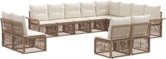 vidaXL Conjunto De Sof&aacute;s De Jard&iacute;n 12 Uds. Beige Rat&aacute;n Sint&eacute;tico Vidaxl