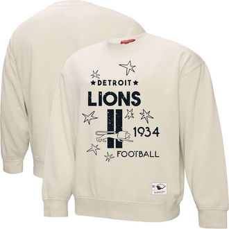 Mitchell & Ness Womens Mitchell & Ness Cream Detroit Lions Shooting Stars Pullover Sweatshirt at Nordstrom, Size X-Large