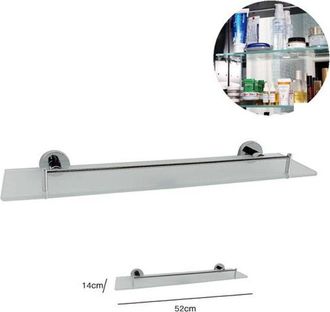 Trade Shop Trade Shop - Estante De Vidrio De Ba&ntilde;o De Acero De 50x15cm Con Montaje En Pared Muro El&iacute;ptico