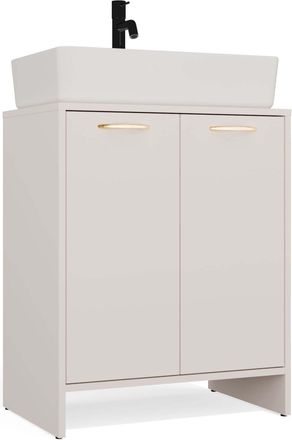 Topeshop Nina 2dum - Mueble De Ba&ntilde;o - 2 Puertas, 2 Estantes, Mueble Bajo Lavabo - 60x74x40 Cm - Cachemire