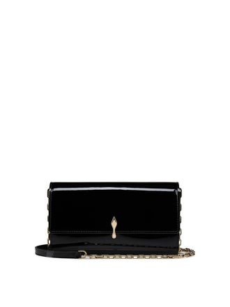 Christian Louboutin Bettina Wallet With Chain In Patent Calfskin