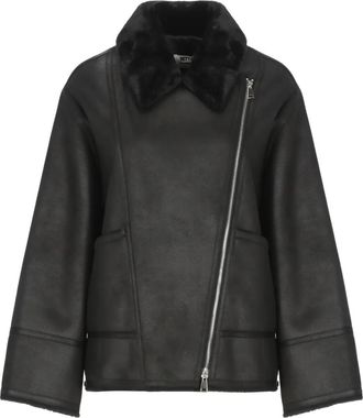 Betta Corradi Jack met kraag van imitatiebont met rits - Zwart