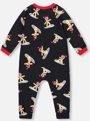 Deux par Deux One-Piece Organic Cotton Pajama Cookie in Black at Nordstrom, Size 12M