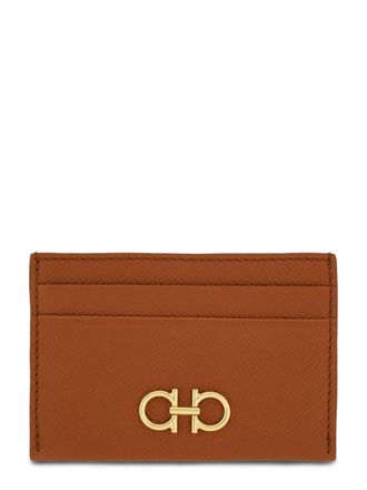 Ferragamo Textured Calf Leather Wallet with Gold-tone Logo