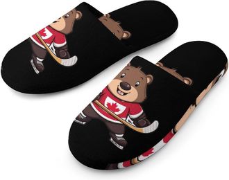 Generic Beaver Hockeys Mens House Slippers Slip Indoor Slipper On Shoes Warm Outdoor