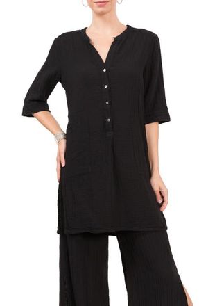 Everyday Ritual Kinsley Cotton Tunic in Black at Nordstrom, Size Large