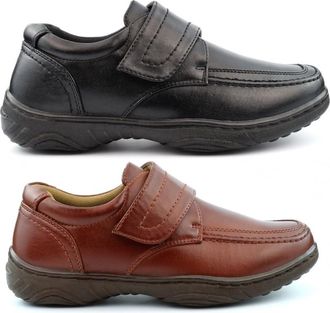 Generic Mens Lightweight Shoes Size 6 Boys Shoes Size 9 Lightweight Shoe Mens Casual Shoe Comfort Touch Fastening Casual Sizes 6-12 Black/Tan 11 UK