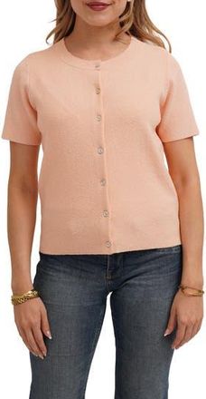 Cyrus Short Sleeve Cardigan in Mellow Peach at Nordstrom Rack, Size X-Small