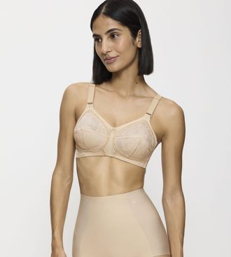 Triumph B&uuml;gelloser BH TRIUMPH Doreen X, Damen, Gr. 100, Cup C, beige (natur), Microtouch, Obermaterial: 84% Polyamid, 10% Elasthan (LYCRA), 6% Baumwolle, unif