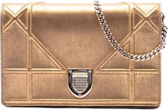 Dior Pre-owned Dior Metallic Calfskin Diorama Wallet on Chain Ladies 1IWG88A9TX8T1TOA