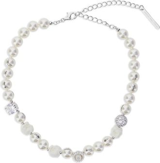 Shushu/Tong Collana con strass - Bianco